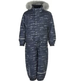Minymo Jungen Schneeanzug Ombre Blue Pattern Herringbone