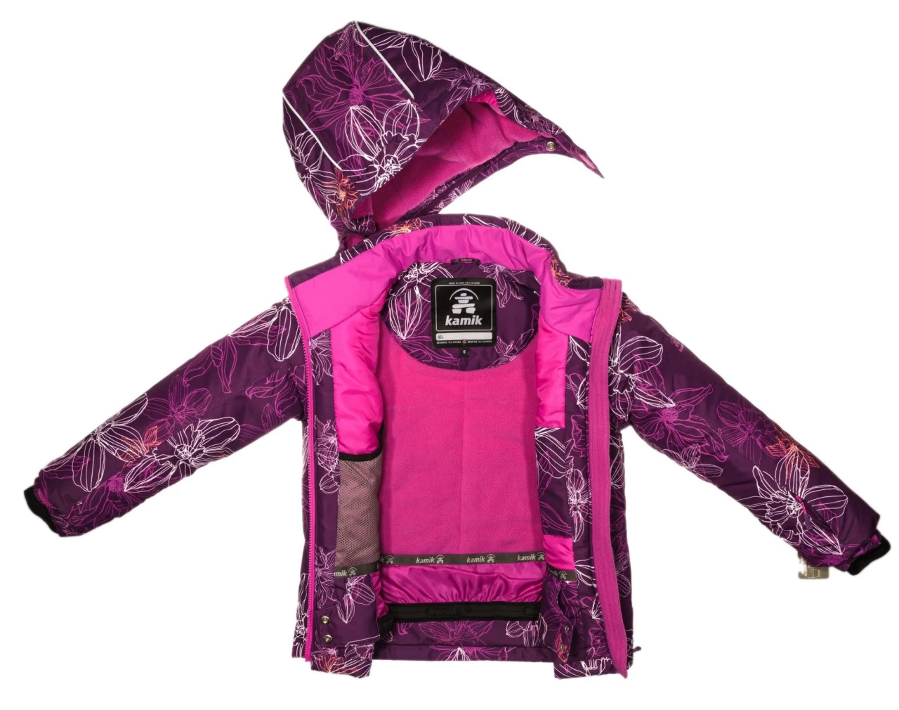 Kamik Mädchen Winterjacke Tallie Lila/pink Flowers Wasserdicht 4 Kamik Mädchen Winterjacke Tallie Lila/pink Flowers Wasserdicht – Bild 2
