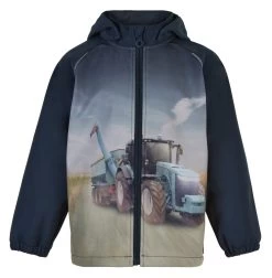 Minymo Jungen Softshelljacke Traktor Blau