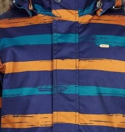 MINYMO Winterjacke Kürbis/blau Streifen Herringbone Atmungsaktiv -Kindermode – Einfach machen. Minymo Winterjacke kurbis blau 6 1280x1280