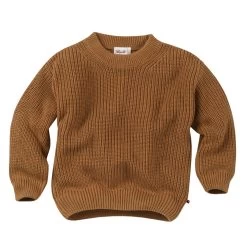 People Wear Organic Strick-Pulli Zimtbraun Gestrickt Bio-Baumwolle