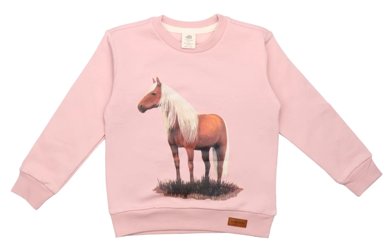 Walkiddy Horse Sweatshirt Pferd Rosa Biobaumwolle 3 Walkiddy Horse Sweatshirt Pferd Rosa Biobaumwolle