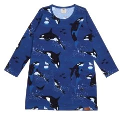 Walkiddy Tunika Playful Orcas Blau Biobaumwolle GOTS
