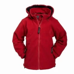 BMS Fleecejacke Rot Antarctic-Fleece Mit Kapuze