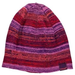 Celavi Wintermütze Kinder Strickmütze Pink/lila/rot Melliert Ringel