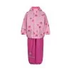 CeLaVi Mädchen Regenanzug Elefanten Pink/gold Set Regenhose + Regenjacke
