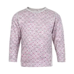 Celavi Mädchen Langarmshirt Grau/violett Wolle Mit Viskose Aus Bambus