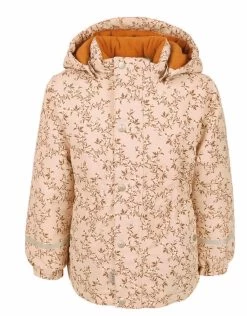 CELAVI Winterjacke Blümchen Outdoorjacke Peach Whip Wasserdicht