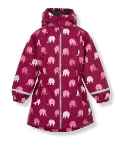 CELAVI Winterjacke Beet Red / Rose Elephants Outdoorjacke Atmungsaktiv