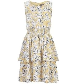 Creamie Mädchenkleid Strohgelb/weiß Flowers