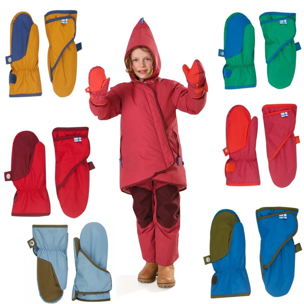 Finkid Lapanen Pepper/fire Thermo Handschuhe Fäustlinge Wasserfest 4 Finkid Lapanen Pepper/fire Thermo Handschuhe Fäustlinge Wasserfest – Bild 2