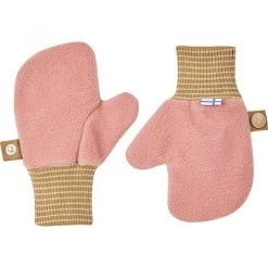 Finkid NUPUJUSSI Rose/cinnamon Fleece Fäustlinge Mit Ringelbündchen