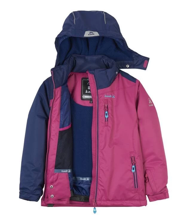 Kamik NOVA Pink/navy Mädchen Winterjacke 4 Kamik NOVA Pink/navy Mädchen Winterjacke – Bild 2