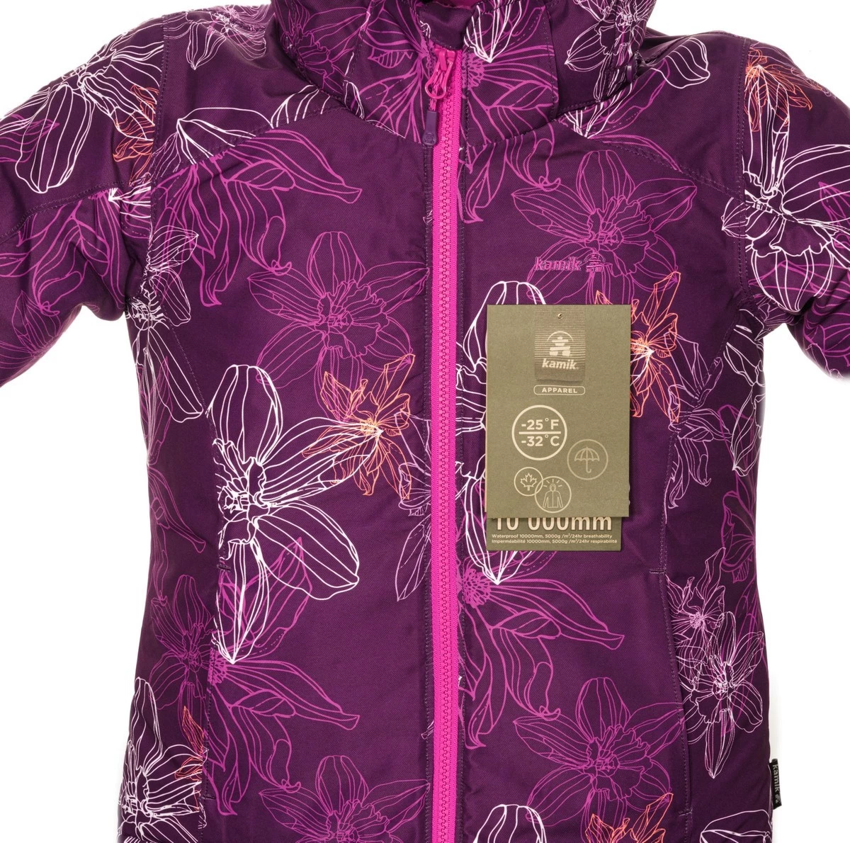 Kamik Mädchen Winterjacke Tallie Lila/pink Flowers Wasserdicht 5 Kamik Mädchen Winterjacke Tallie Lila/pink Flowers Wasserdicht – Bild 3