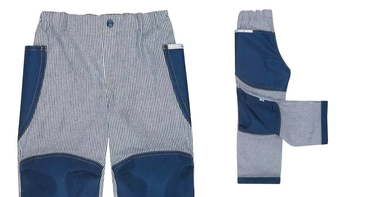 Finkid Jeanshose KUU Denim Striped/denim Mit Streifen Outdoorhose Knieverstärkt 3 Finkid Jeanshose KUU Denim Striped/denim Mit Streifen Outdoorhose Knieverstärkt – Bild 2