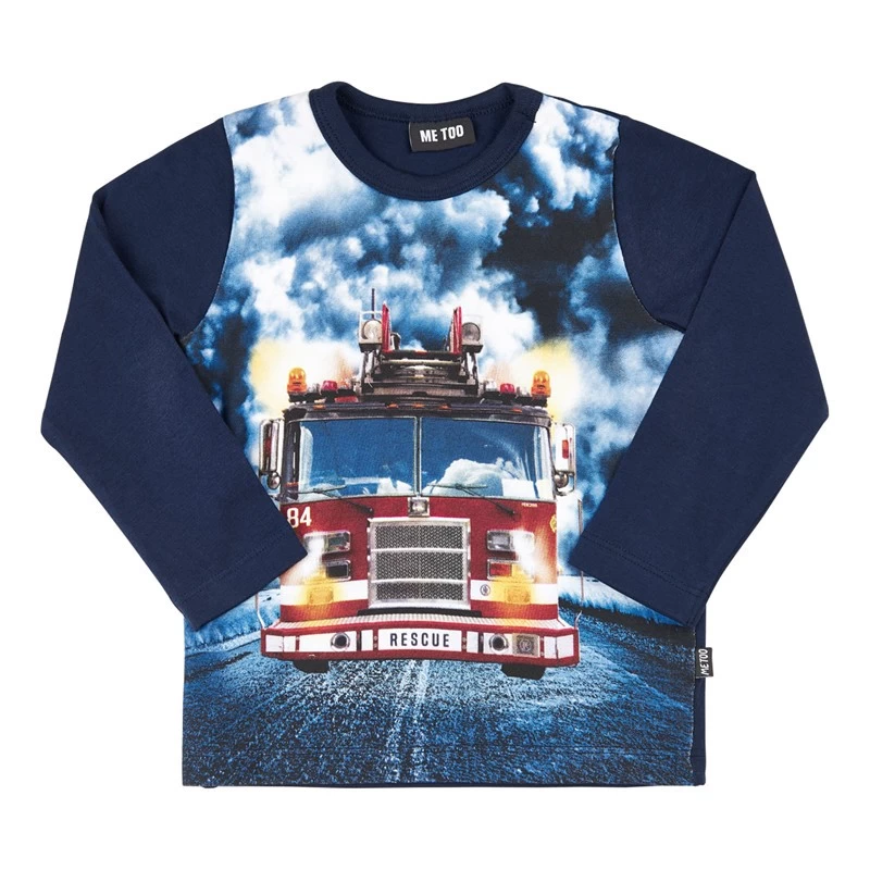 Metoo Langarmshirt Blau Mit Feuerwehrauto 3 Metoo Langarmshirt Blau Mit Feuerwehrauto