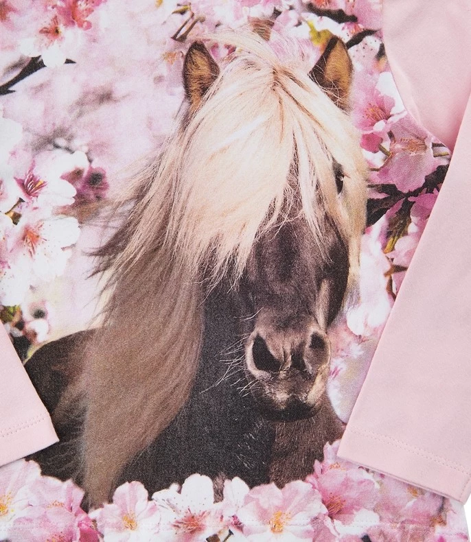 Rosa Mädchen Langarmshirt Pony 4 Rosa Mädchen Langarmshirt Pony – Bild 2