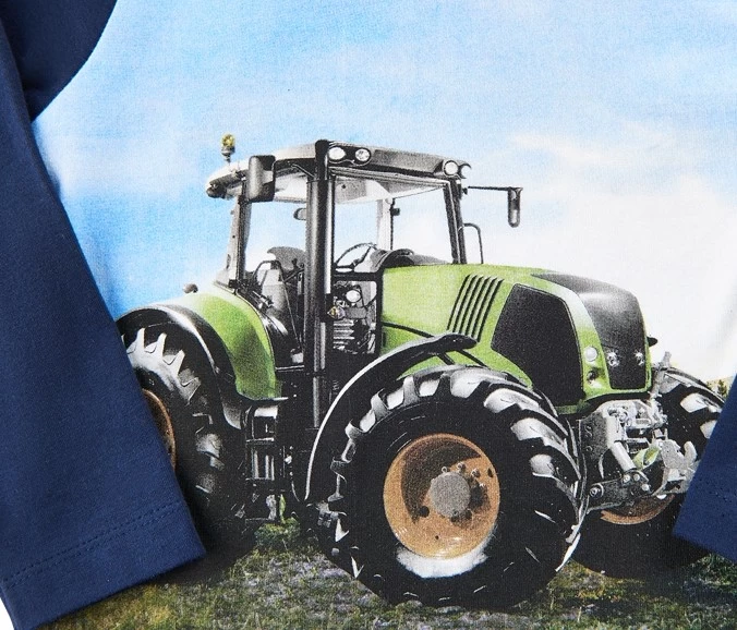 Langarm T-Shirt Traktor Grün/blau Langarmshirt 5 Langarm T-Shirt Traktor Grün/blau Langarmshirt – Bild 3
