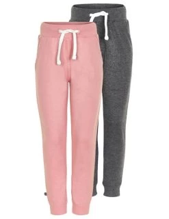 Minymo Mädchen Sweatpants Rosa/anthrazit Im 2er Pack Jogginghose