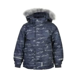MINYMO Winterjacke Ombre Blue Herringbone Outdoorjacke Atmungsaktiv