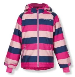 MINYMO Kinder Winterjacke Le90 Blockstreifen Pink / Softrose