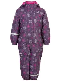 Minymo Mädchen Skianzug Lila Blumen Loganberry
