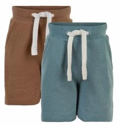 Minymo Shorts 2er Pack Toffee/teal Sweatshorts