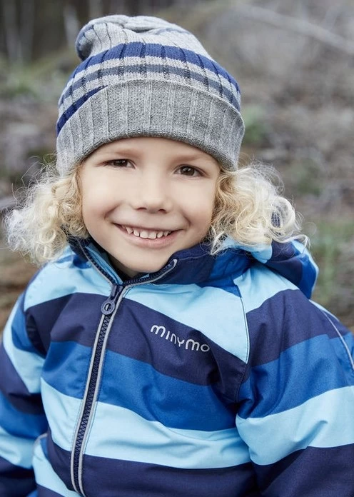 MINYMO Kinder Winterjacke Le90 Blockstreifen Light Blue 4 MINYMO Kinder Winterjacke Le90 Blockstreifen Light Blue – Bild 2