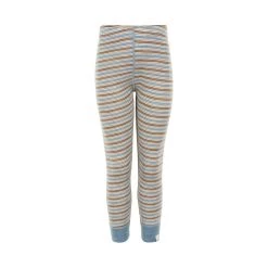 Celavi Leggings Ringelstreifen Blau/natur Wonder Wollies Merinwolle