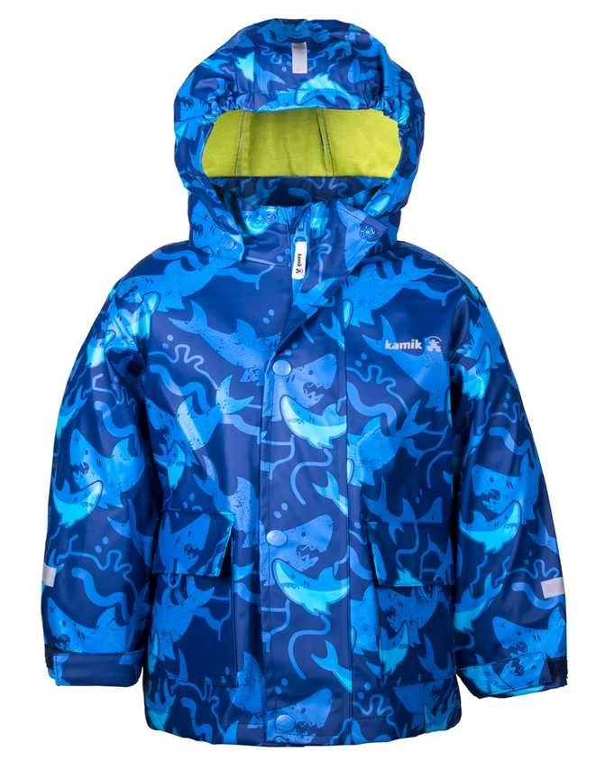 Kamik Kinder Regenjacke Shark Haifisch Blau Mit Textilfutter 3 Kamik Kinder Regenjacke Shark Haifisch Blau Mit Textilfutter