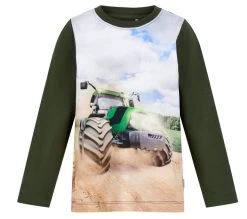 Minymo Traktor Shirt Oliv/grün Langarm Für Kinder