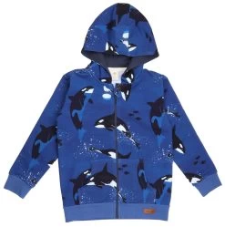 Walkiddy Kapuzenjacke Orcas Meerblau Sweatjacke
