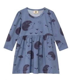 Walkiddy Kleid Igel Happy Hedehogs Jeansblau Biobaumwolle