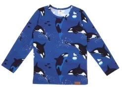 Walkiddy Langarmshirt Playful Orcas Meerblau Biobaumwolle