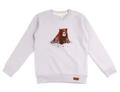 Walkiddy Sweatshirt Smoky Flieder Grizzly Bär Biobaumwolle