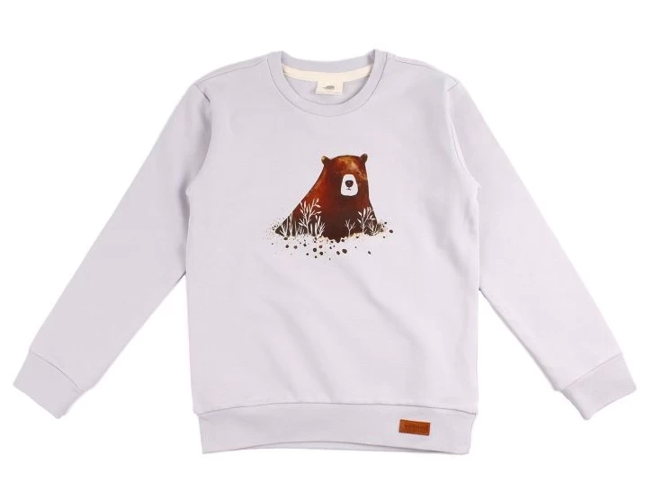 Walkiddy Sweatshirt Smoky Flieder Grizzly Bär Biobaumwolle 3 Walkiddy Sweatshirt Smoky Flieder Grizzly Bär Biobaumwolle