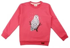 Walkiddy Mädchen Sweatshirt Pink Schnee-Eule Biobaumwolle