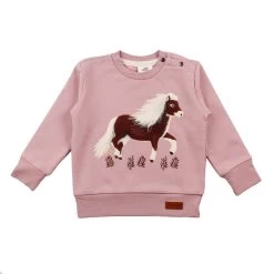 Walkiddy Mädchen Sweatshirt Pony Rosa Biobaumwolle