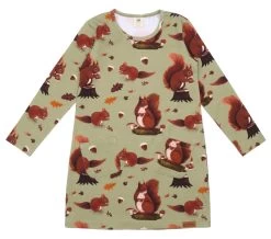 Walkiddy Tunika Squirrel Grün Eichhörnchen Biobaumwolle GOTS